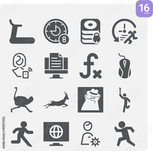 Simple set of functional related filled icons.