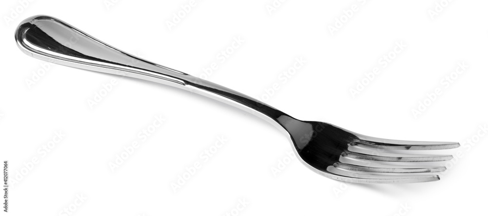 Silver dining fork isolated on white background Silver dining fork isolated on white background