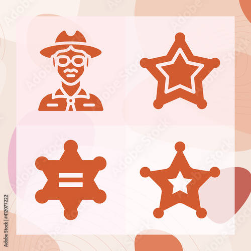 Simple set of law officer related filled icons