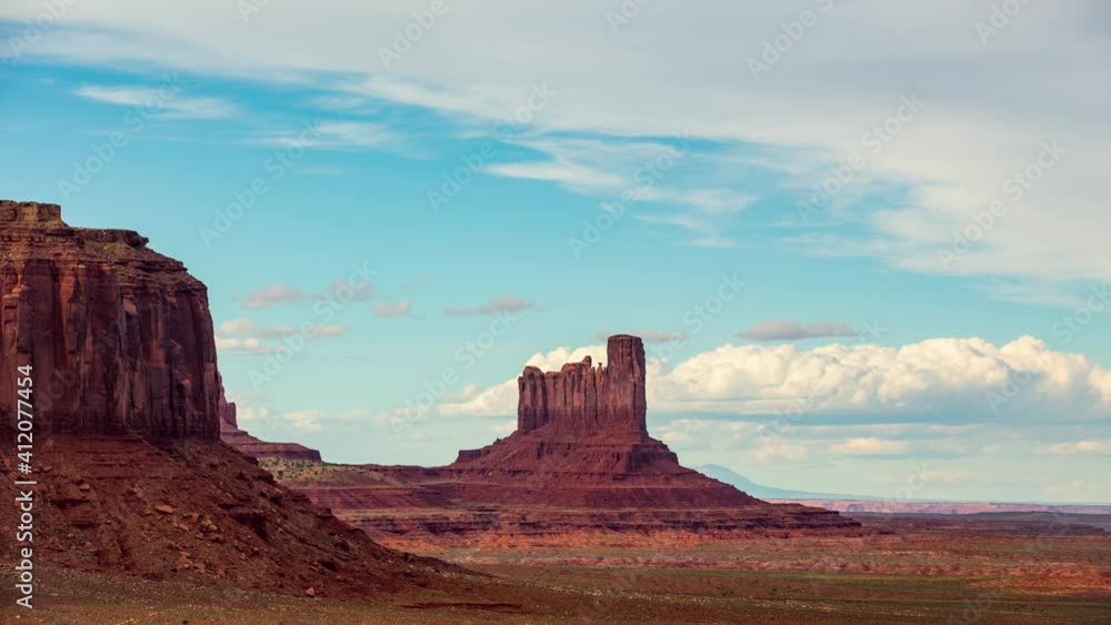 Time Lapse of beautiful clouds behind the rock formations of Monument Valley Time Lapse of beautiful clouds behind the rock formations of Monument Valley
