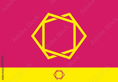 Pink yellow color of unique frame
