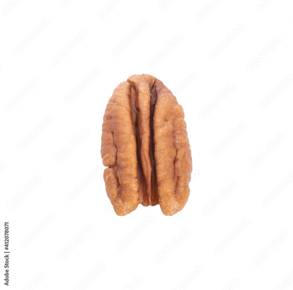 Pecans nut isolated on white background. Pecans nut isolated on white background.