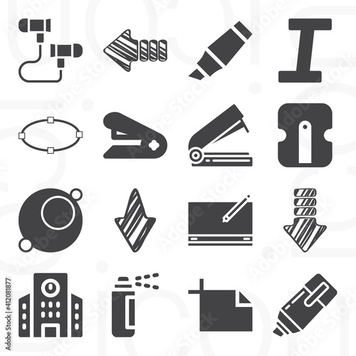 16 pack of colleges  filled web icons set
