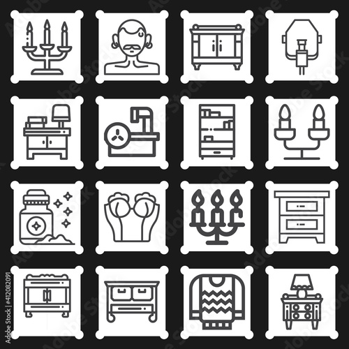 16 pack of relevance lineal web icons set