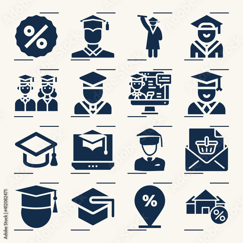 Simple set of degrees related filled icons.