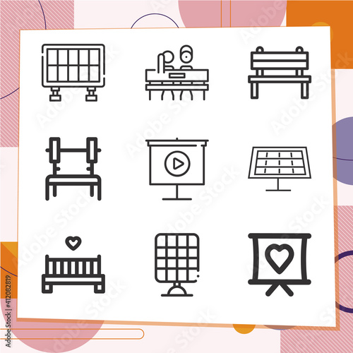 Simple set of 9 icons related to judges