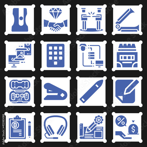 16 pack of fee  filled web icons set