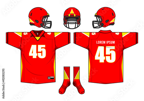 football jersey uniform template set kit	