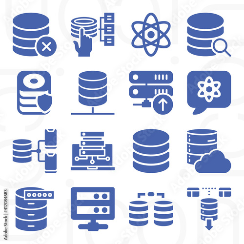 16 pack of on line  filled web icons set
