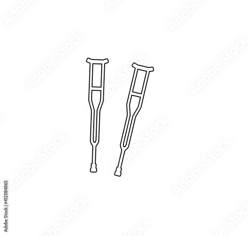 crutches icon, medical simple illustration