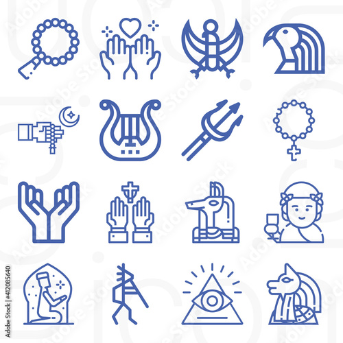 16 pack of almighty  lineal web icons set photo