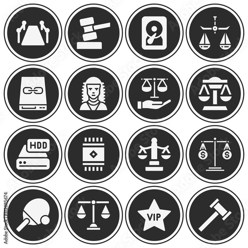 16 pack of courts filled web icons set