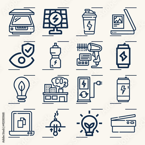 Simple set of vigor related lineal icons.