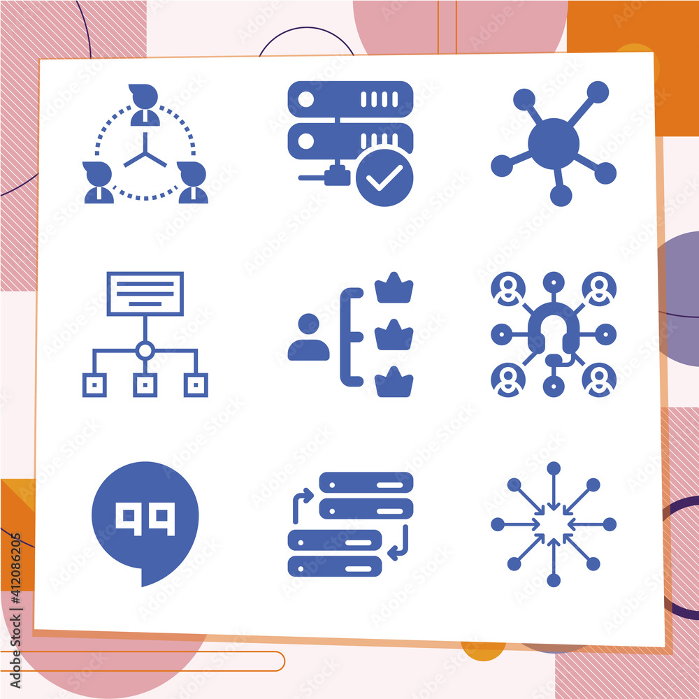 Simple set of 9 icons related to reference grid Simple set of 9 icons related to reference grid