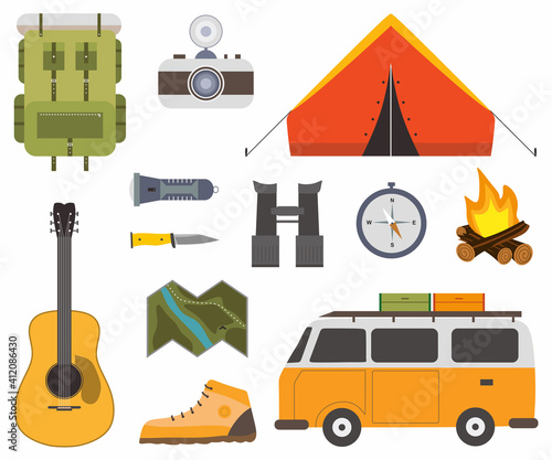 Set of camping of adventure...