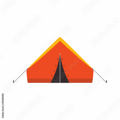 Tent camping in outdoor tra...