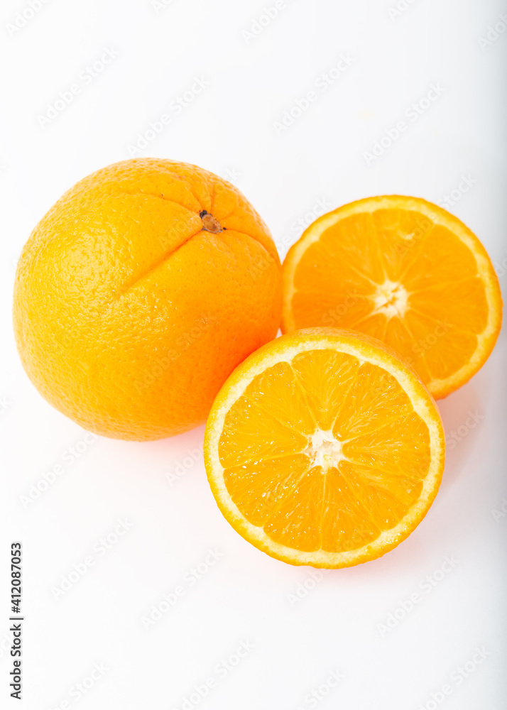 Fresh orange fruit on a white background Fresh orange fruit on a white background