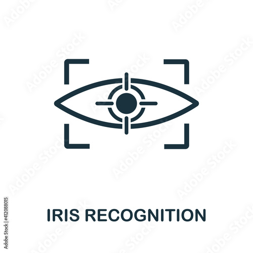 Iris Recognition icon. Simple element from technology collection. Filled monochrome Iris Recognition icon for templates, infographics and banners