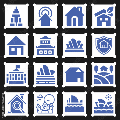 16 pack of senate  filled web icons set