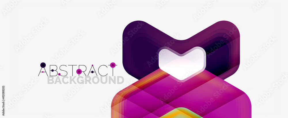 Fototapeta premium Vector 3d arrow geometric composition, abstract background for business or technology presentation, internet poster or web brochure cover, wallpaper