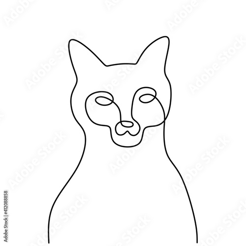 One line cat design silhoue...
