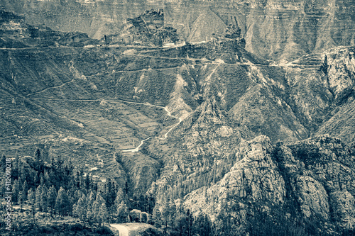 View on the Gran Canaria Mountains from Artenara village photo