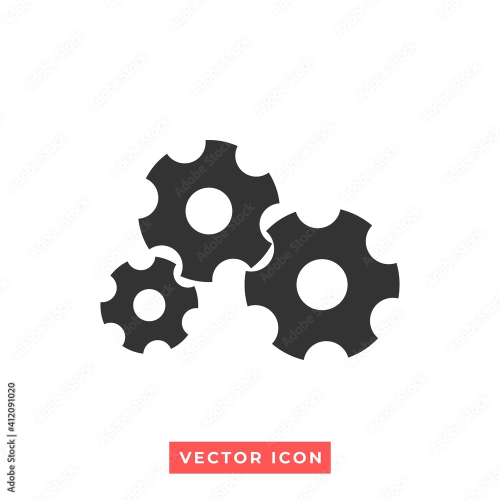 illustration of a three gear. industrial vector icon illustration of a three gear. industrial vector icon