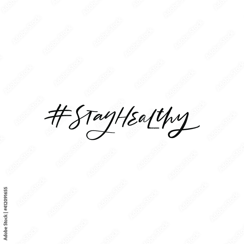 STAY HEALTHY. MENTAL HEALTH. VECTOR HAND LETTERING TYPOGRAPHY. TYPO. TYPOGRAPHY