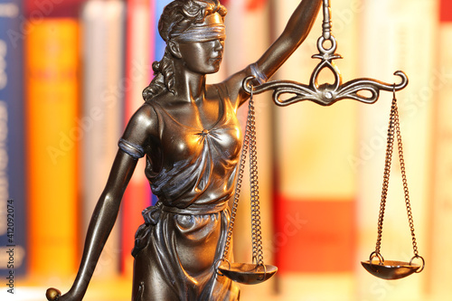 Foto Close-up of a Justitia as a symbol for law, justice etc.