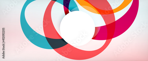 Ring geometric shapes, o letter repetition wallpaper. Abstract background for business or technology presentations, internet posters or web brochure covers