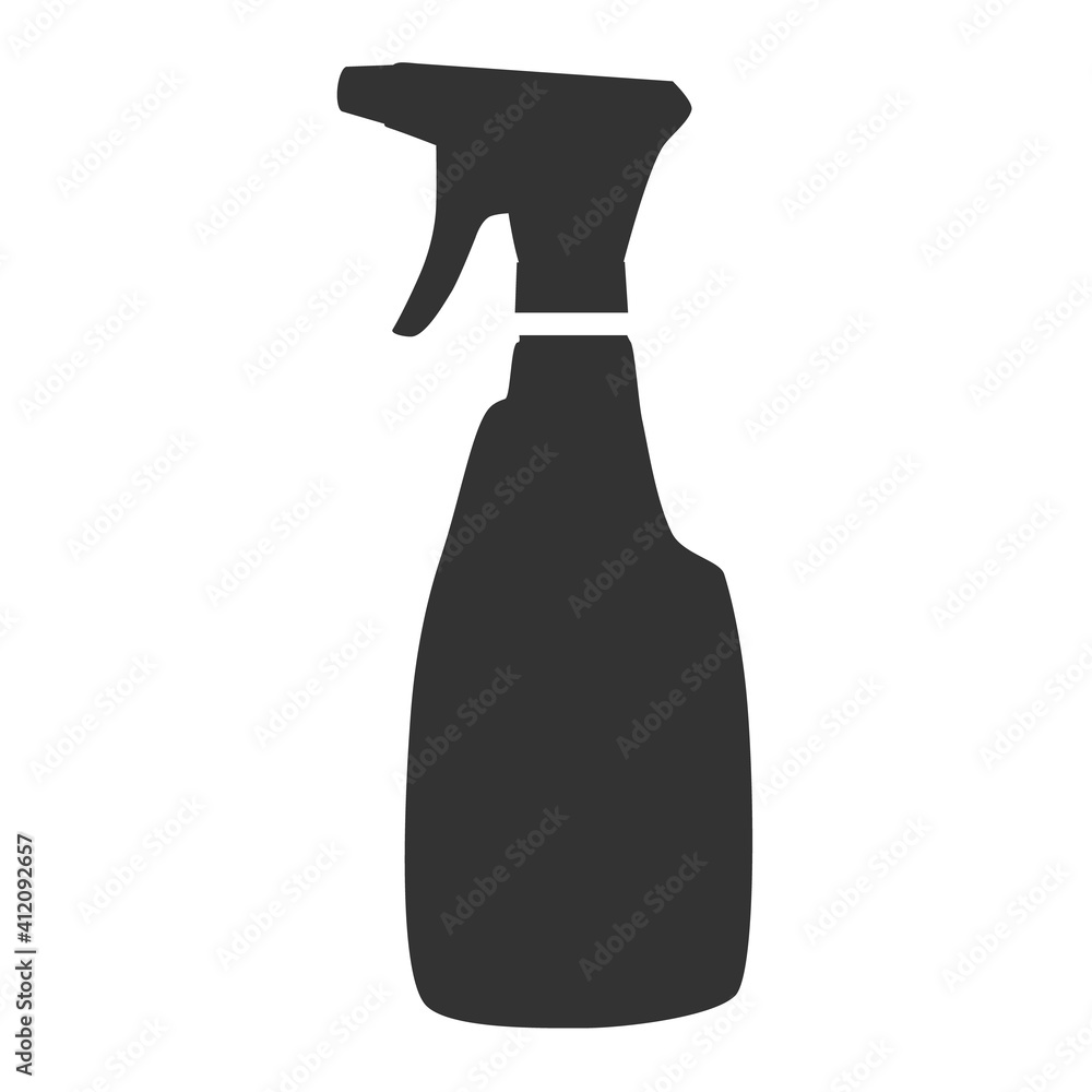 Spray bottle icon in flat style isolated on white background. Spray bottle icon in flat style isolated on white background.