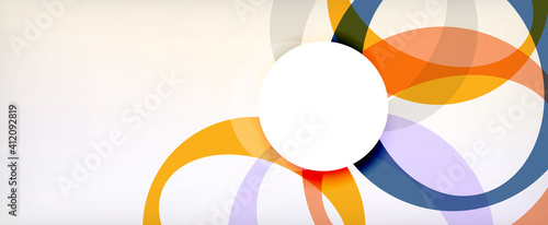 Ring geometric shapes, o letter repetition wallpaper. Abstract background for business or technology presentations, internet posters or web brochure covers