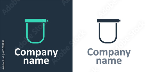 Logotype Bicycle lock U shaped industrial icon isolated on white background. Logo design template element. Vector.