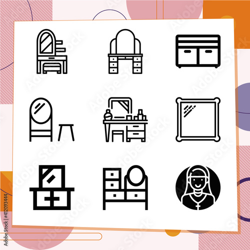 Simple set of 9 icons related to lies