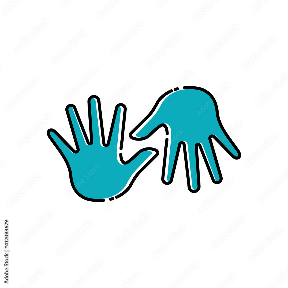 Fototapeta premium Palm hand icon design template vector isolated illustration
