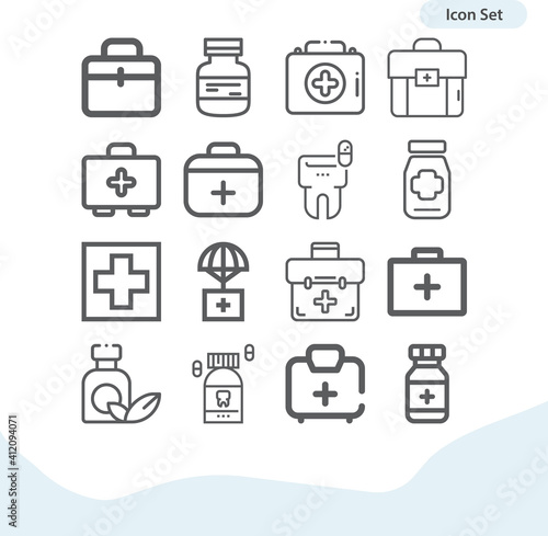 Simple set of learned profession related lineal icons.