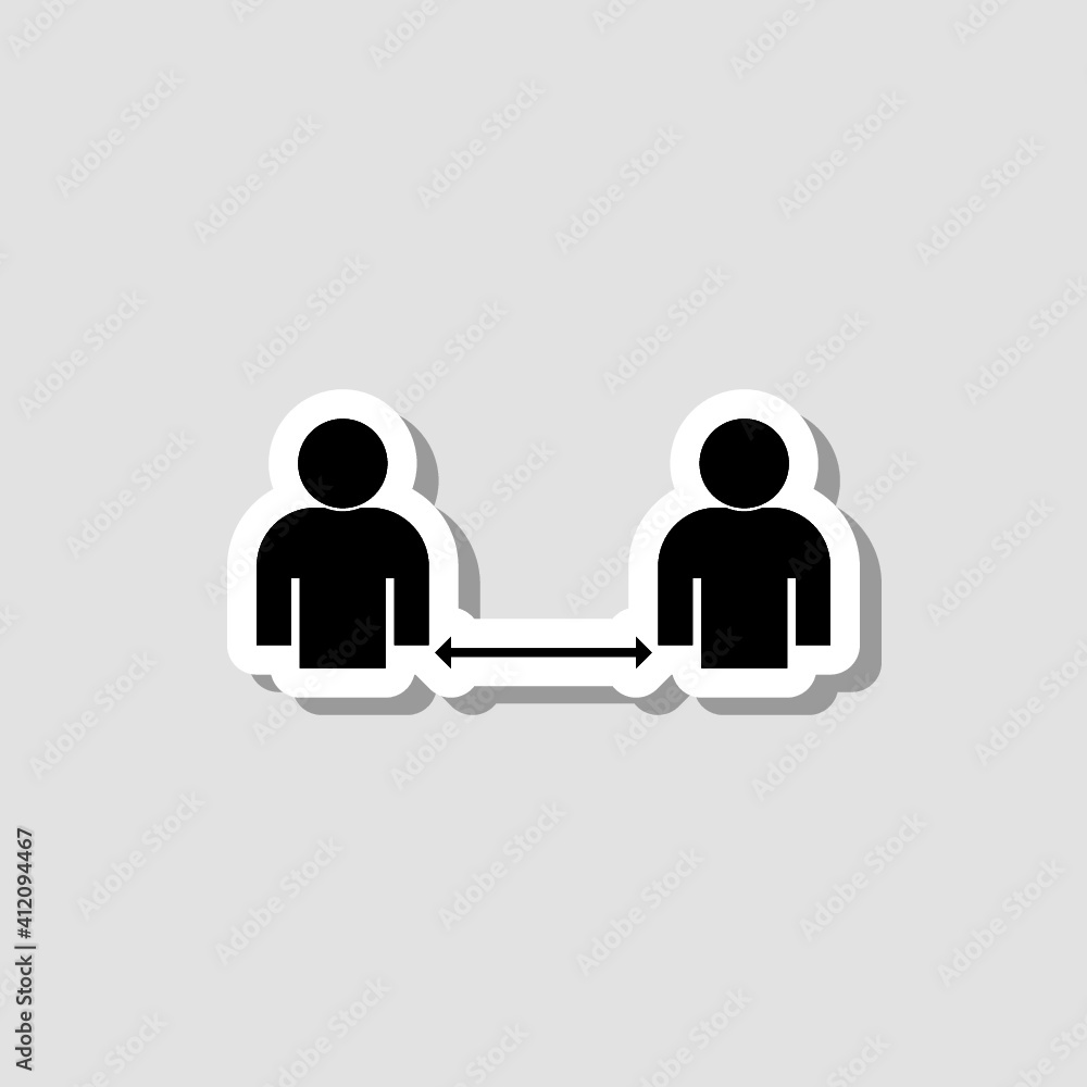 Social distancing icon sticker Social distancing icon sticker