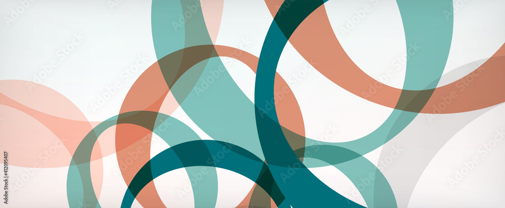 Fototapeta premium Ring geometric shapes, o letter repetition wallpaper. Abstract background for business or technology presentations, internet posters or web brochure covers
