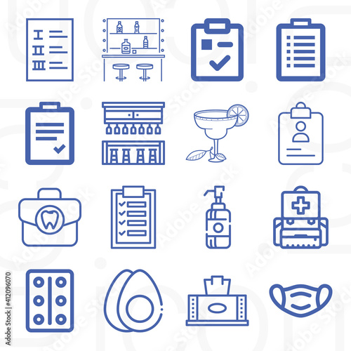 16 pack of exam  lineal web icons set