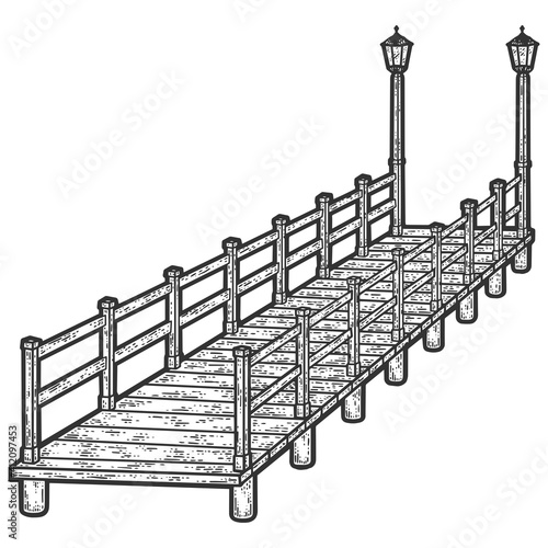 Berth isolated on white background. Engraving vector illustration.