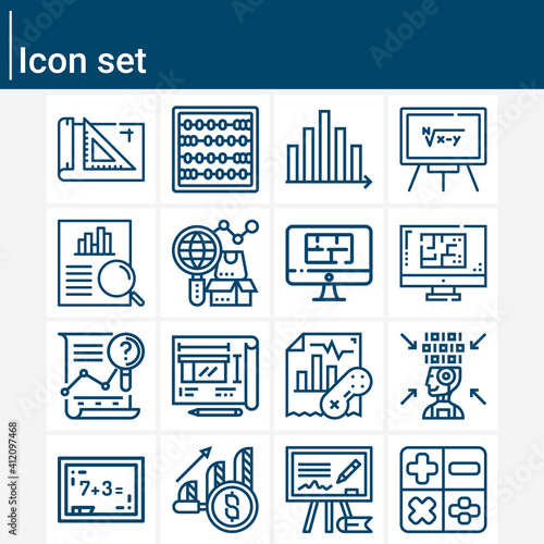 Simple set of logical thinking related lineal icons.