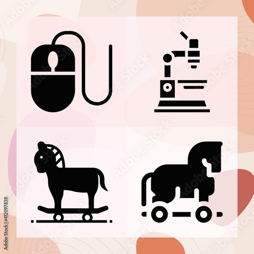 Simple set of mice related filled icons