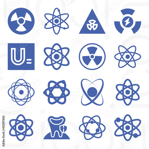 Fotografie 16 pack of isotope  filled web icons set