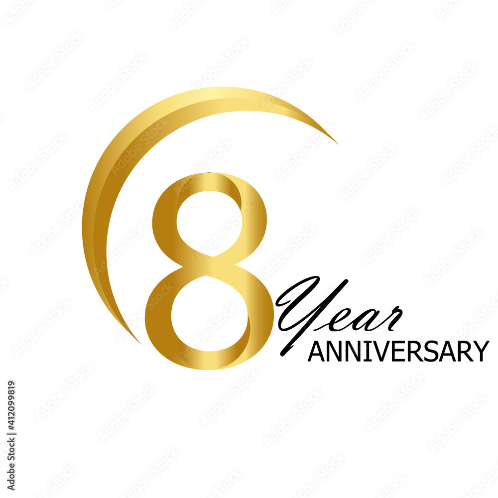8 YEARS ANNIVERSARY CELEBRATION VECTOR TEMPLATE DESIGN ILLUSTRATION 8 YEARS ANNIVERSARY CELEBRATION VECTOR TEMPLATE DESIGN ILLUSTRATION