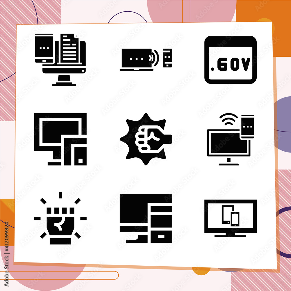 Simple set of 9 icons related to politics Simple set of 9 icons related to politics
