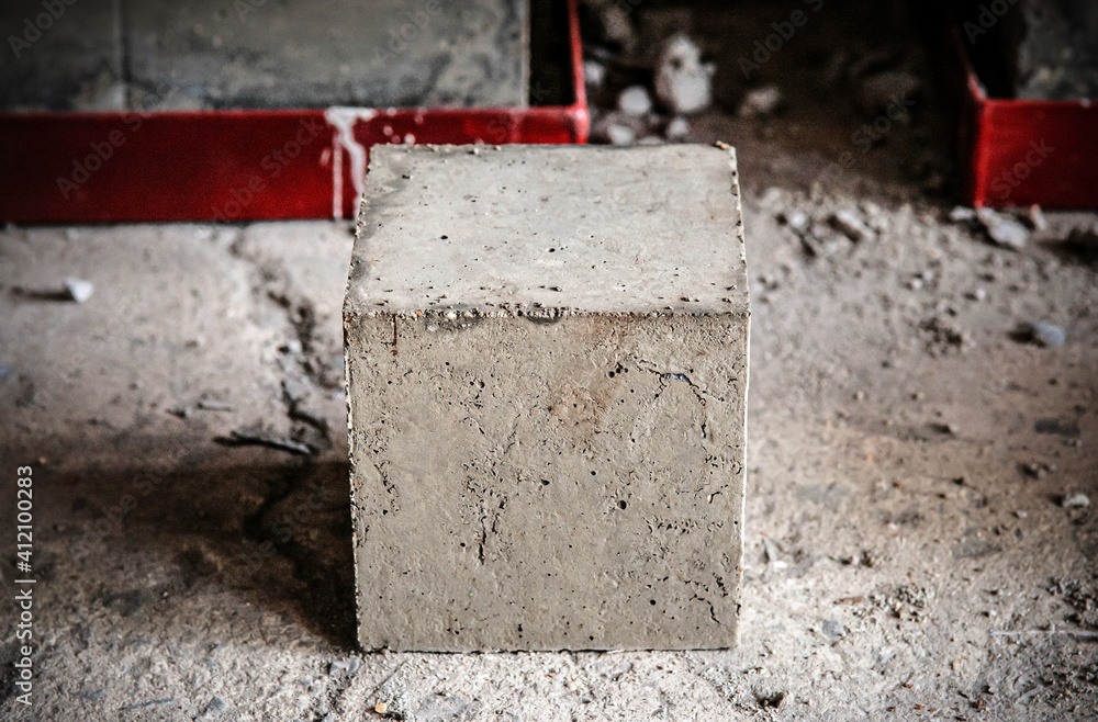 Square concrete block cubes for concrete strength testing