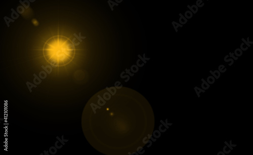 Overlay  flare light transition  effects sunlight  lens flare  light leaks. High-quality stock image of warm sun rays light effects  overlays or golden flare isolated on black background for design