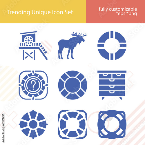 Simple set of specialized related filled icons.