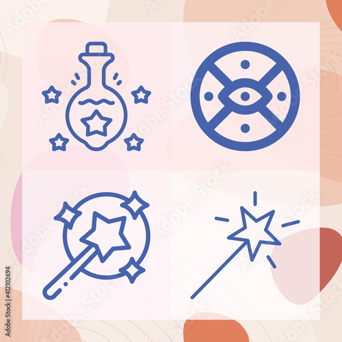 Simple set of specified related lineal icons
