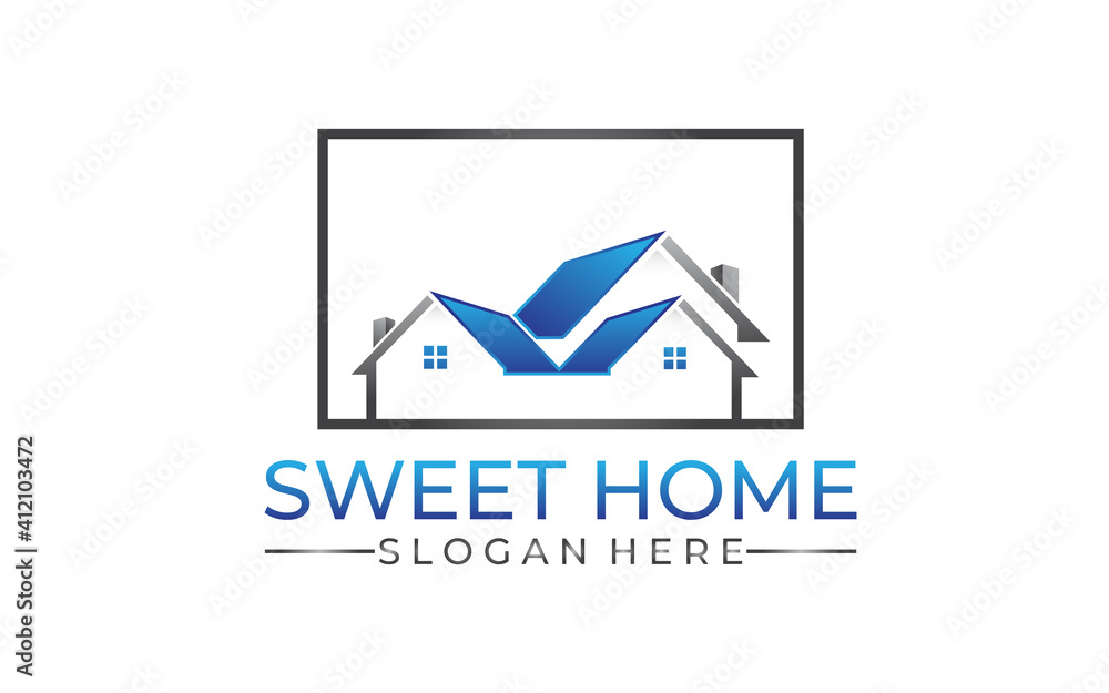 Logo Home sweet home abstract real estate countryside. Realty icon Logo Home sweet home abstract real estate countryside. Realty icon